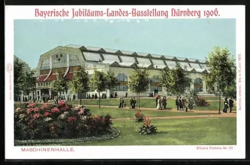 AK Nürnberg, Bayrische Jubiläums-Landes-Ausstellung 1906, An der Maschinenhalle