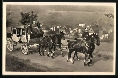 AK Oberschlema, erste Postkutsche Deutschlands