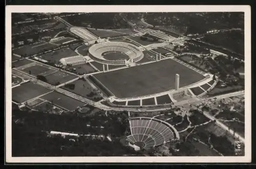AK Berlin, Gesamtansicht vom Reichssportfeld mit Dietrich-Eckhardt-Bühne, Olympia