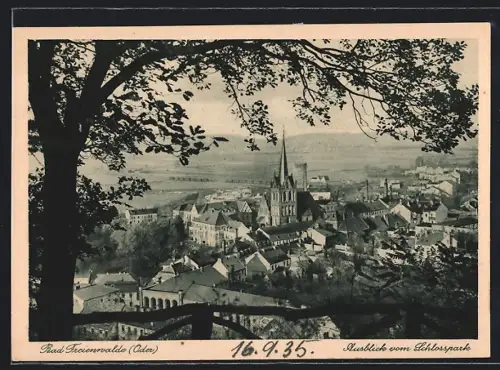 AK Bad Freienwalde /Oder, Ausblick vom Schlosspark