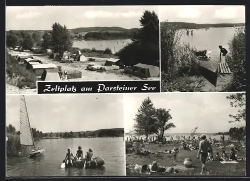 AK Parsteinsee, Zeltplatz am Parsteiner See, Baden, Segeln, Strandansicht
