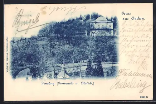 AK Aachen, Lousberg, Promenade, Obelisk