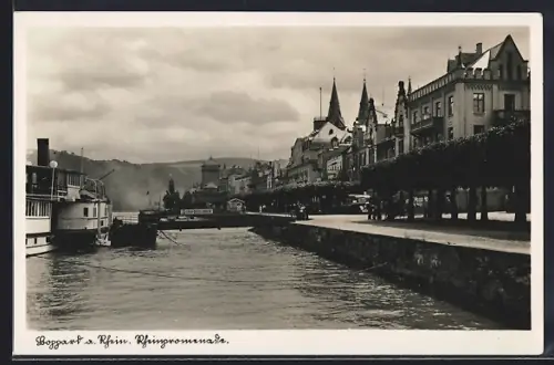 AK Boppard a. Rhein, Rheinuferpromenade