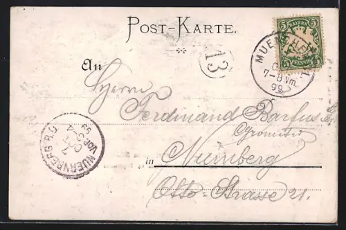 AK München, Prinzregentenbrücke durch Hochwasser zerstört am 14. September 1899