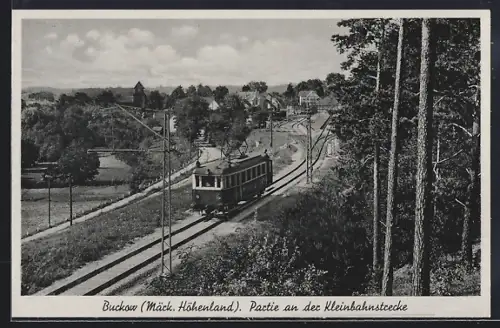AK Buckow / Mark, Partie an der Kleinbahnstrecke