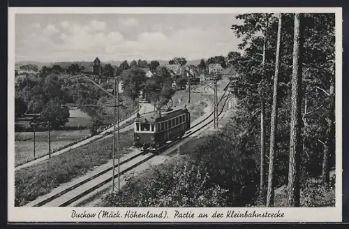AK Buckow / Mark, Partie an der Kleinbahnstrecke