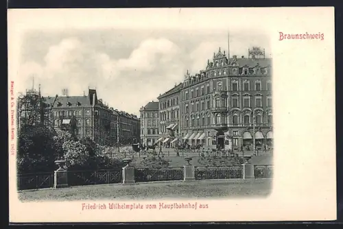 AK Braunschweig, Friedrich Wilhelmplatz vom Hauptbahnhof aus