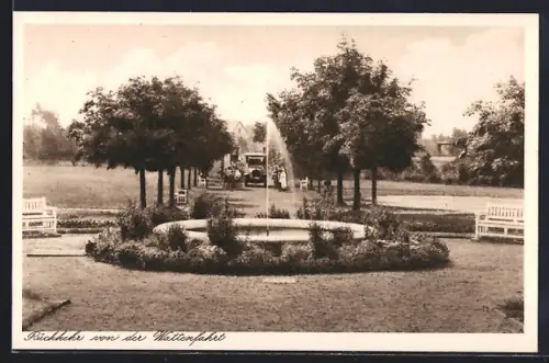 AK Nordholz /Lehe, Kinder-Erholungsheim Deutsches Rotes Kreuz, Gartenanlage mit Brunnen