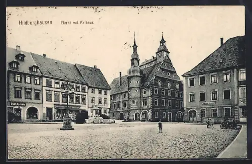 AK Hildburghausen, Markt mit Rathaus