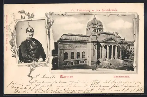 AK Barmen, Ruhmeshalle, Kaiserbesuch