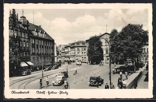AK Osnabrück, Platz, Strassenbahn