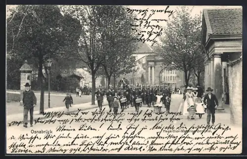 AK Osnabrück, Hegerthor, Waterloo-Denkmal