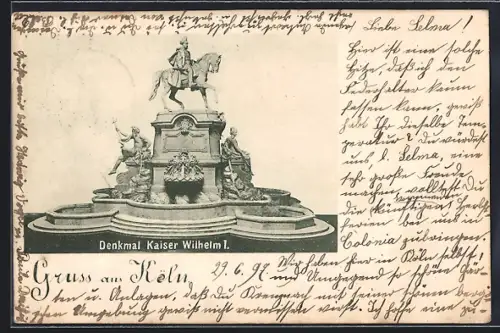 AK Köln, Denkmal Kaiser Wilhelm I