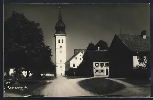 AK Rottenbuch / Ammer, Kirche und Dorfstrasse