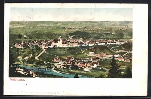 AK Schongau, Gesamtansicht der Stadt und Umgebung