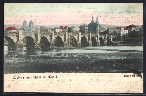 AK Koblenz am Rhein, Moselbrücke