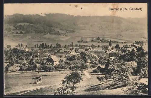 AK Oberrot /Gaildorf, Ortsansicht mit umliegender Landschaft