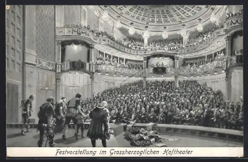AK Weimar / Thüringen, Festvorstellung mit Szene aus Wilhelm Tell im Grossherzoglichen Hoftheater