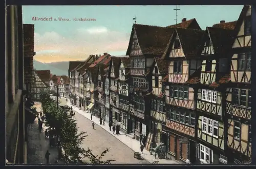 AK Allendorf a. Werra, Kirchstrasse, Fachwerkhäuser