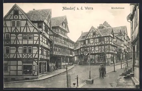 AK Allendorf a. d. Werra, Kirchstrasse, Fachwerkhäuser