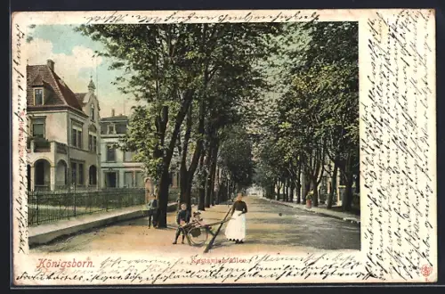 AK Königsborn / Unna, Kastanienallee mit Villen