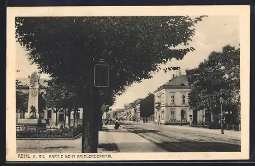 AK Kehl a. Rh., Partie beim Kriegerdenkmal