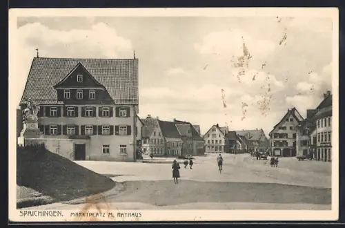 AK Spaichingen, Marktplatz mit Rathaus