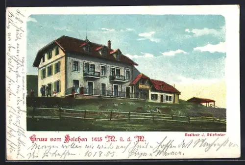 AK Belchen, Gasthaus Belchenhaus, Besitzer J. Stiefvater