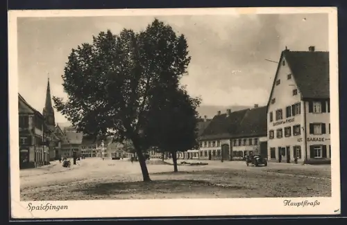 AK Spaichingen, Hauptstrasse mit Gasthof zum Kreuz