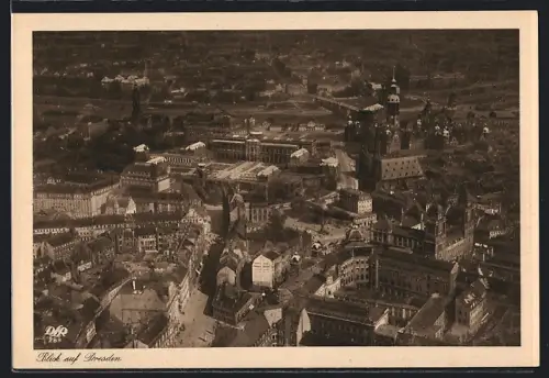 AK Dresden, Blick auf Stadtzentrum, Fliegeraufnahme