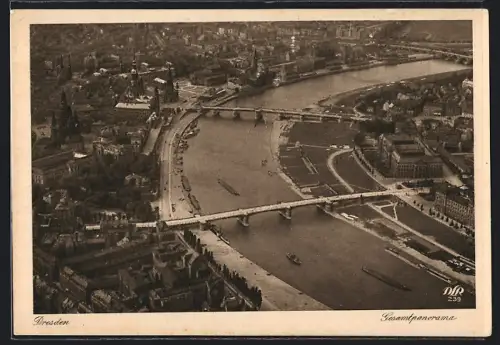 AK Dresden, Gesamtpanorama, Fliegeraufnahme