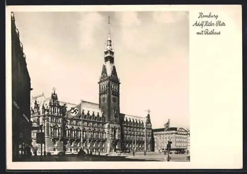 AK Hamburg, Platz mit Rathaus, 