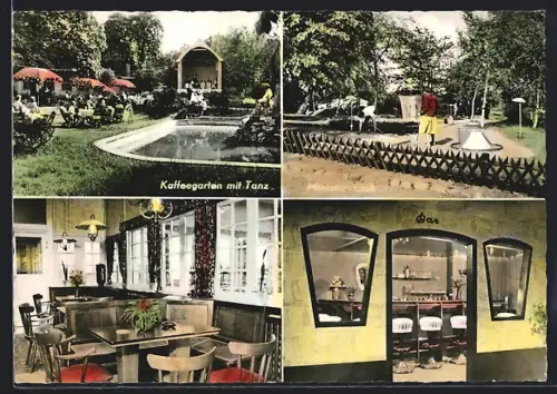 AK Hamburg-Altona, Gasthaus Bahrenfelder Forsthaus, Kaffeegarten mit Tanz, Minigolf, Bar, Gastraum