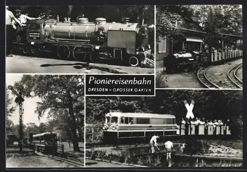AK Dresden, Pioniereisenbahn Dresden - Grosser Garten