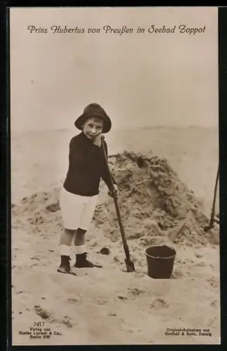 AK Zoppot / Sopot, Prinz Hubertus am Strand