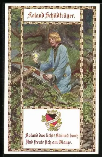 AK Roland Schildträger im Wald, Bund der Deutschen in Böhmen