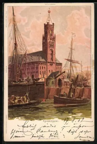 Künstler-AK Carl Biese: Partie am Kaiserquai