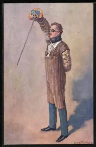 Künstler-AK Georg Mühlberg: Student mit Degen, Studentische Szene