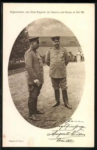 AK Paul von Hindenburg in Uniform im Gespräch 1915