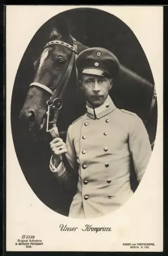 AK Kronprinz Wilhelm von Preussen mit Pferd