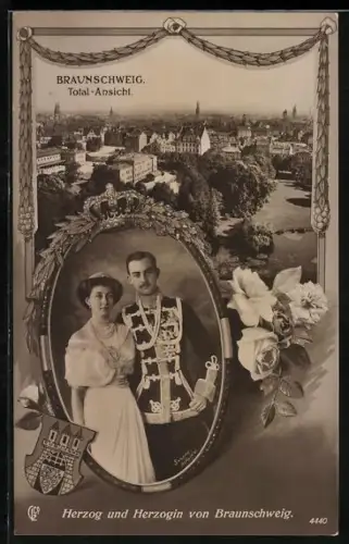 AK Braunschweig, Herzog und Herzogin Ernst August von Braunschweig, Totalansicht
