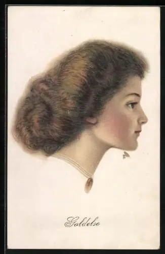 Künstler-AK sign. C. Warde-Traver: The Beauty of the Season, Mädchenprofil