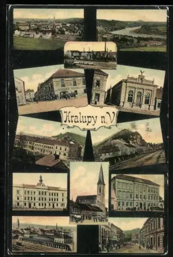 AK Kralupy n. V., Kostel, Radnice, Celkovy pohled