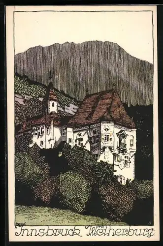 Künstler-AK Innsbruck, Die Weiherburg