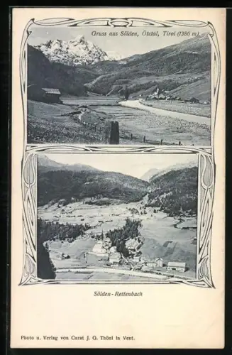 AK Sölden, im Ötztal, Ortspanorama