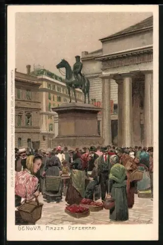Lithographie Genova, Piazza Deferrari