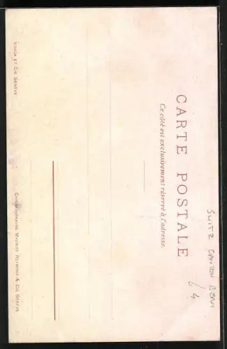 Künstler-AK Thun, Partie am Marktplatz mit Verkaufsständen