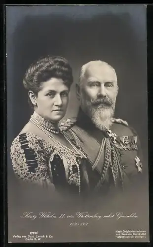 AK König Wilhelm II von Württemberg nebst Gemahlin