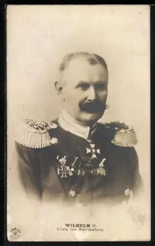 AK Wilhelm II, König von Württemberg in Uniform