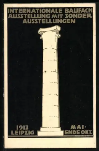 AK Leipzig, Intern. Baufachausstellung mit Sonderausstellungen 1913, Säule